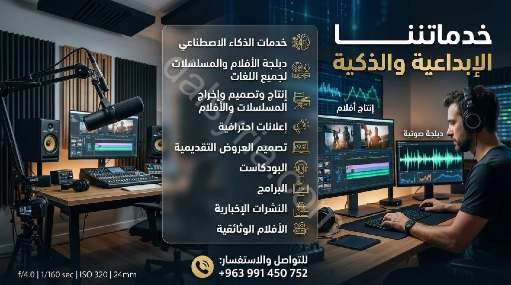 خدمات التصميم والافلام والمسلسلات والاعلانات بالذكاء الاصطناعي